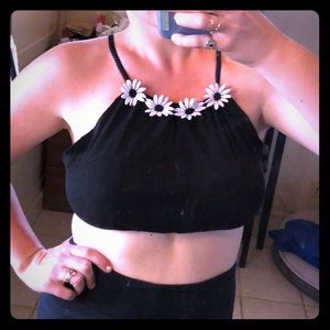 Flower power hippie crop top